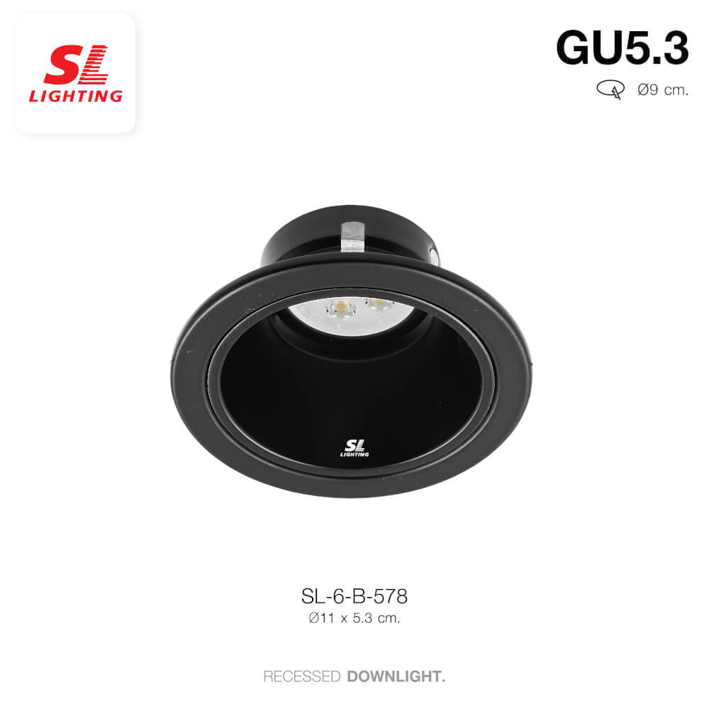 ดาวน์ไลท์ SL LIGHTING 578 ทรงกลม สีดำ