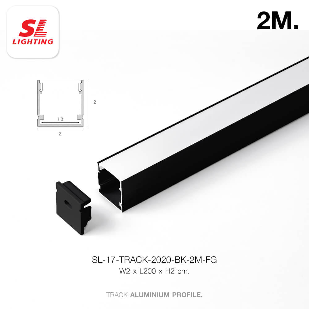 รางไฟเส้นอะลูมิเนียม SL LIGHTING 2020 2 เมตร สีดำ (แบบติดลอย)