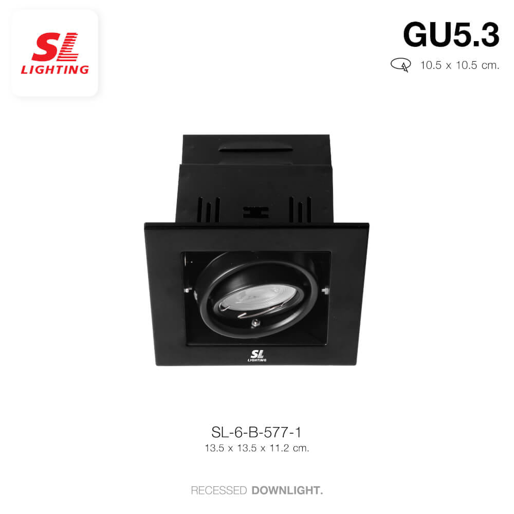 ดาวน์ไลท์ SL LIGHTING 577-1 ทรงสี่เหลี่ยม สีดำ