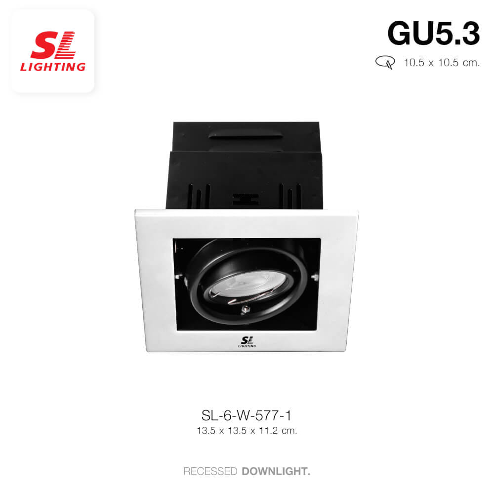 ดาวน์ไลท์ SL LIGHTING 577-1 ทรงสี่เหลี่ยม สีขาว