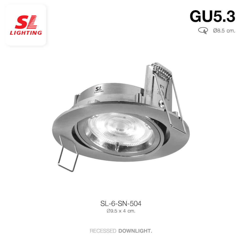ดาวน์ไลท์ SL LIGHTING 504 ทรงกลม สีเงิน