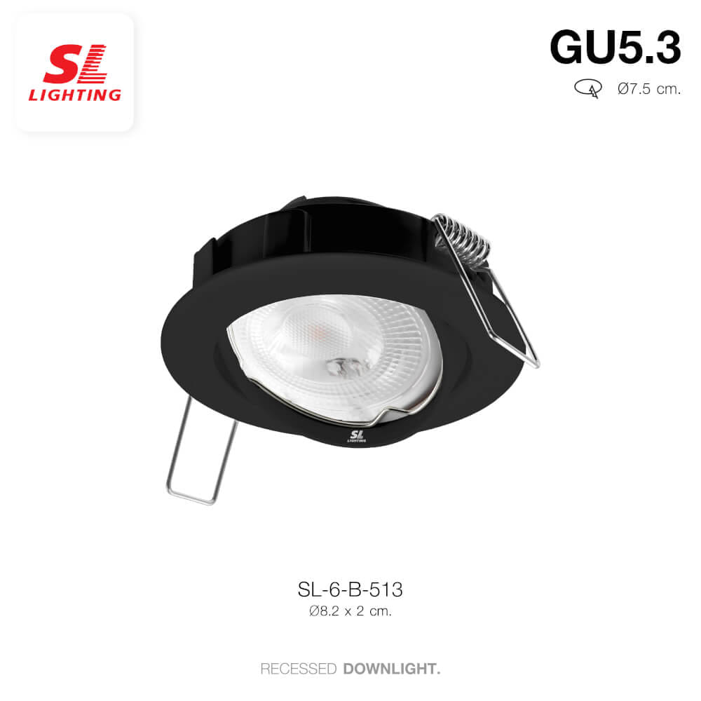ดาวน์ไลท์ SL LIGHTING 513 ทรงกลม สีดำ