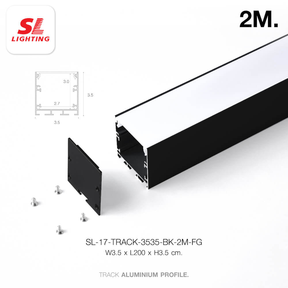 รางไฟเส้นอะลูมิเนียม SL LIGHTING 3535 2 เมตร สีดำ (แบบติดลอย)_3