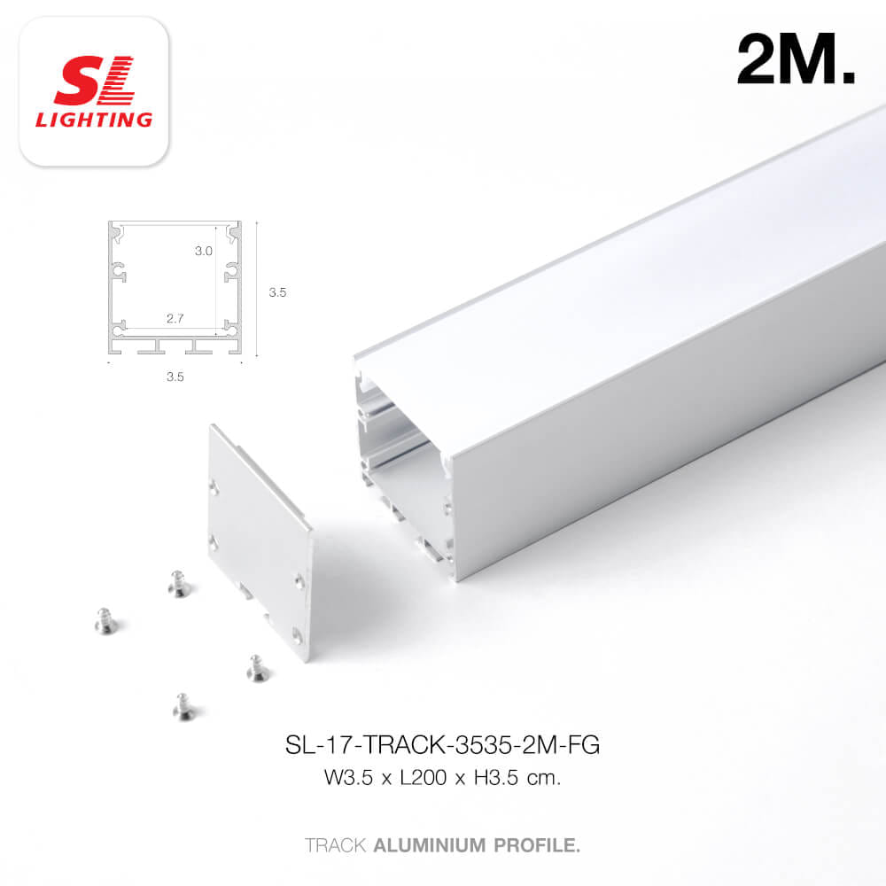 รางไฟเส้นอะลูมิเนียม SL LIGHTING 3535 2 เมตร สีเทา (แบบติดลอยหนา)