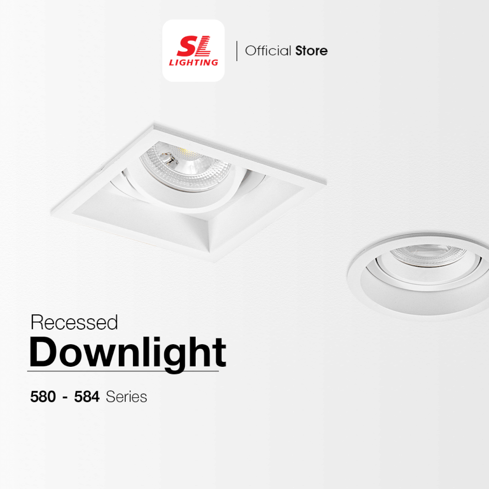 ดาวน์ไลท์ SL LIGHTING 584 สีขาว สี่เหลี่ยม