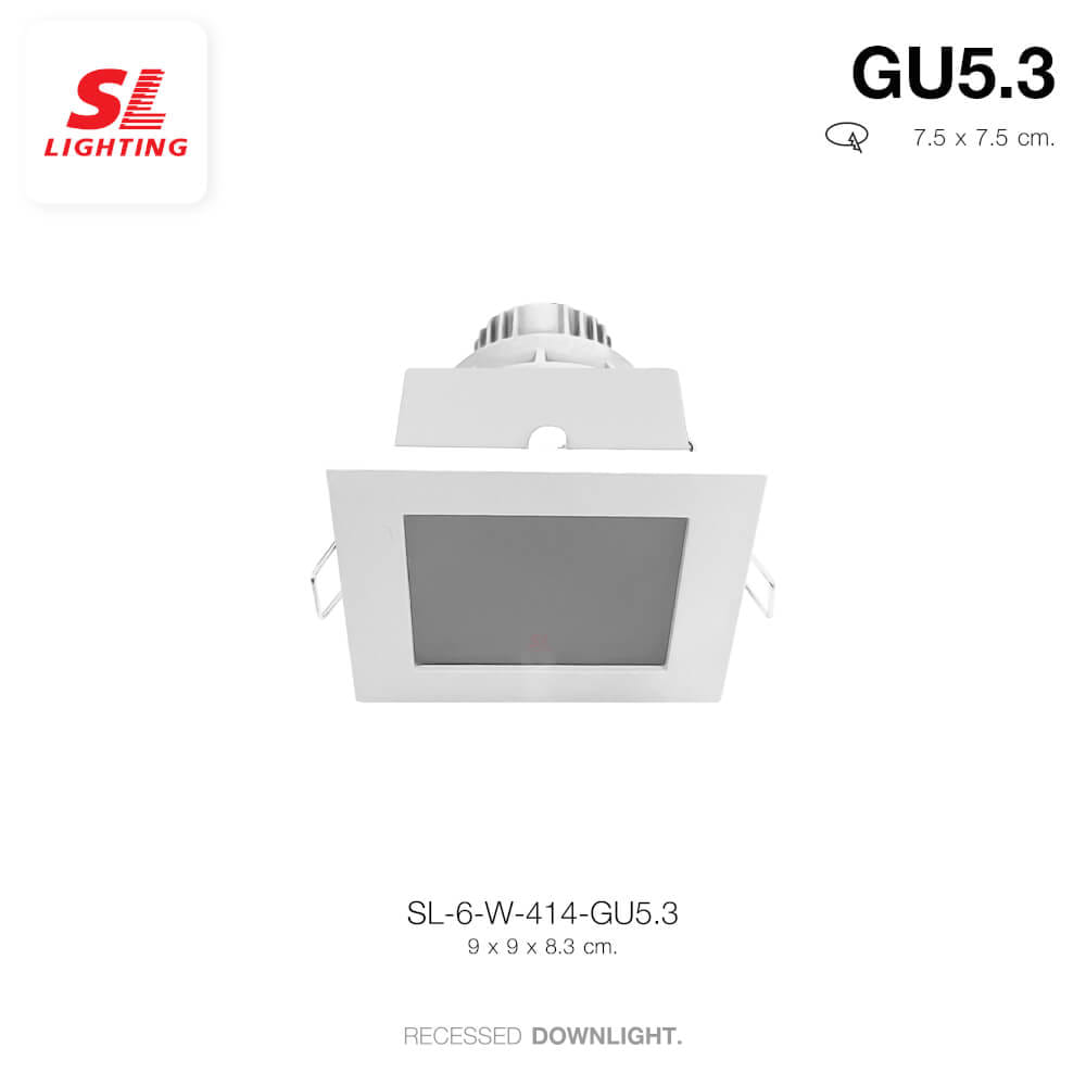 ดาวน์ไลท์ SL LIGHTING 414 ทรงสี่เหลี่ยม สีขาว