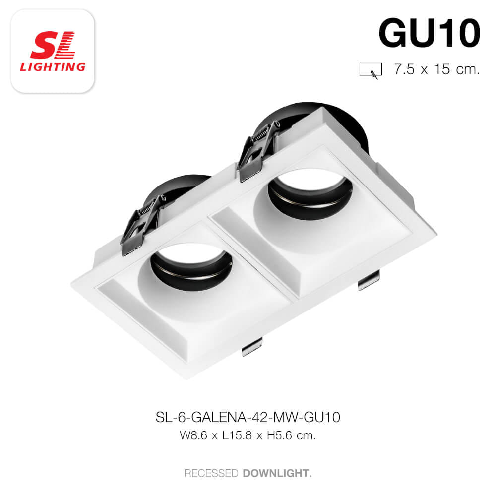 ดาวน์ไลท์ SL LIGHTING GALENA ทรงสี่เหลี่ยม สีขาว