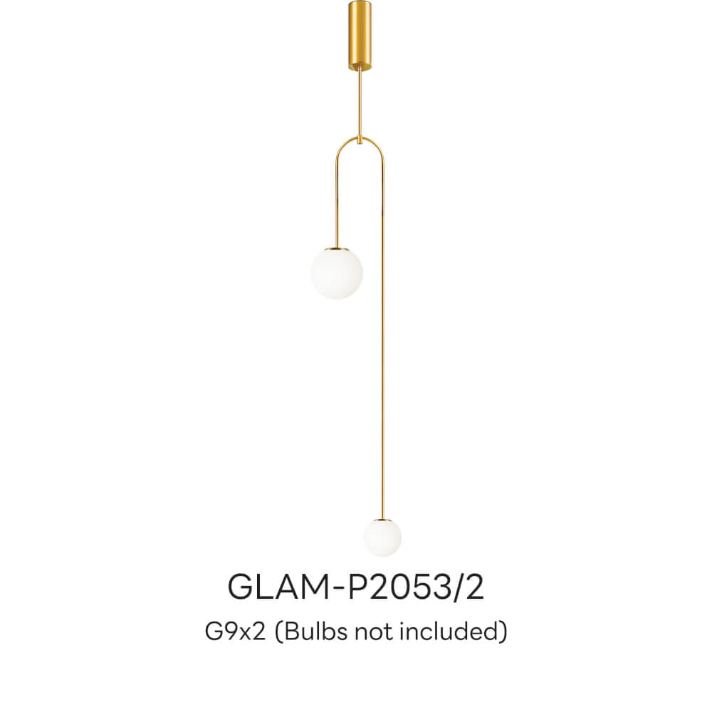 ไฟช่อ สไตล์ GLAMOROUS SL LIGHTING รุ่น GLAM-P2053/2 G9 สีขาว/ทอง 2 หัว
