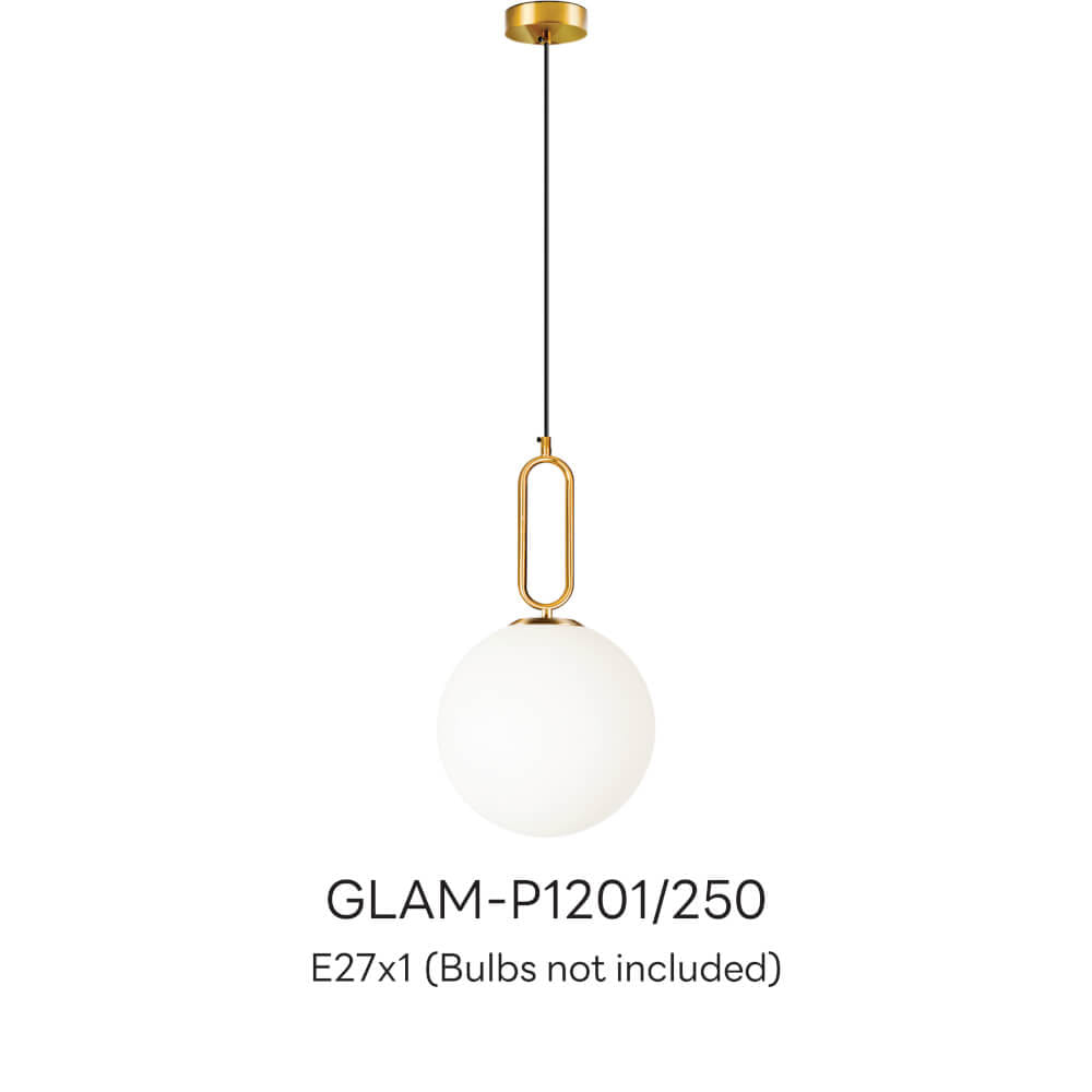 ไฟช่อ สไตล์ GLAMOROUS SL LIGHTING รุ่น GLAM-P1201/250 E27 สีขาว/ทอง 1 หัว