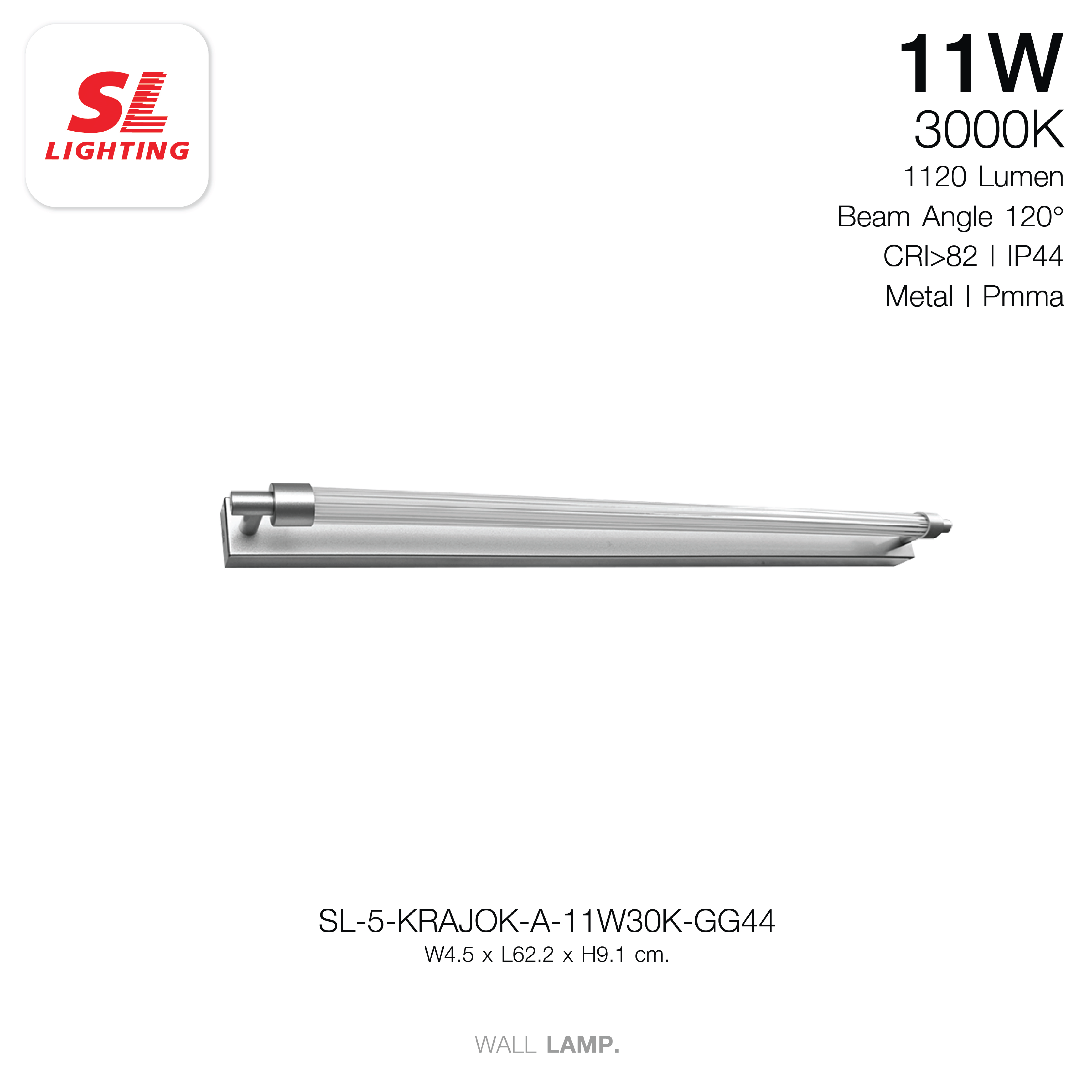 ไฟกิ่งภายใน LED SL LIGHTING KRAJOK-A 11 วัตต์ WARM WHITE สีเงิน