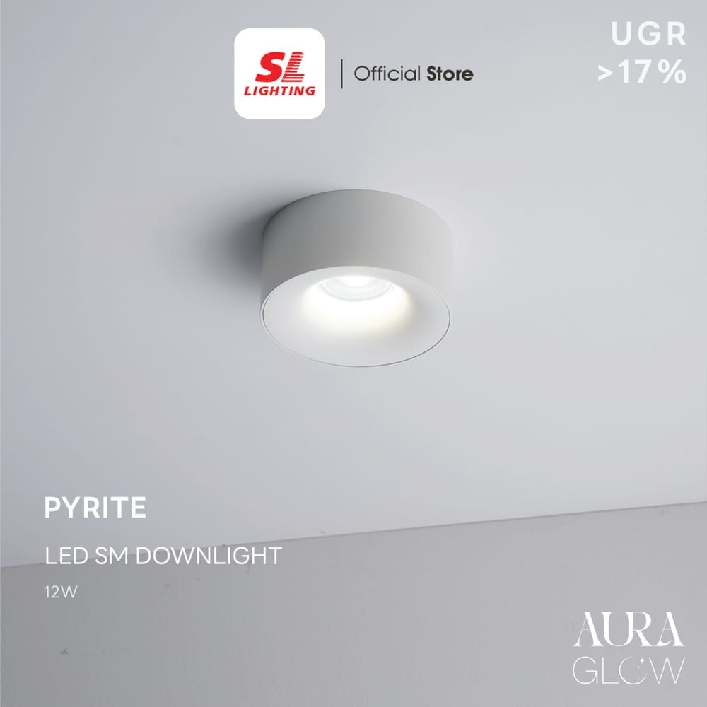 ดาวน์ไลท์ LED SL LIGHTING PYRITE กลม 12 วัตต์ WARM WHITE สีขาว