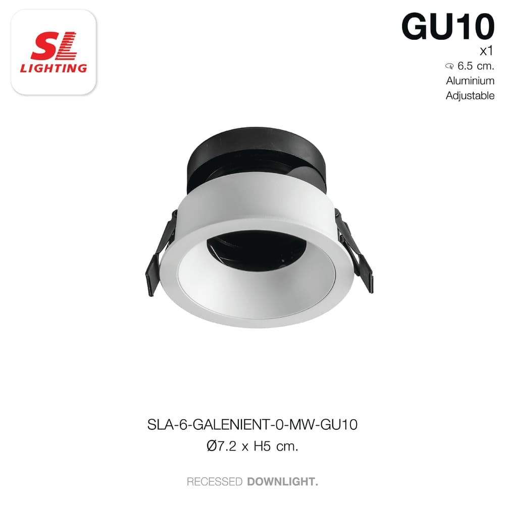 ดาวน์ไลท์ SL LIGHTING GALENIENT MR16 GU10 ทรงกลม สีขาว