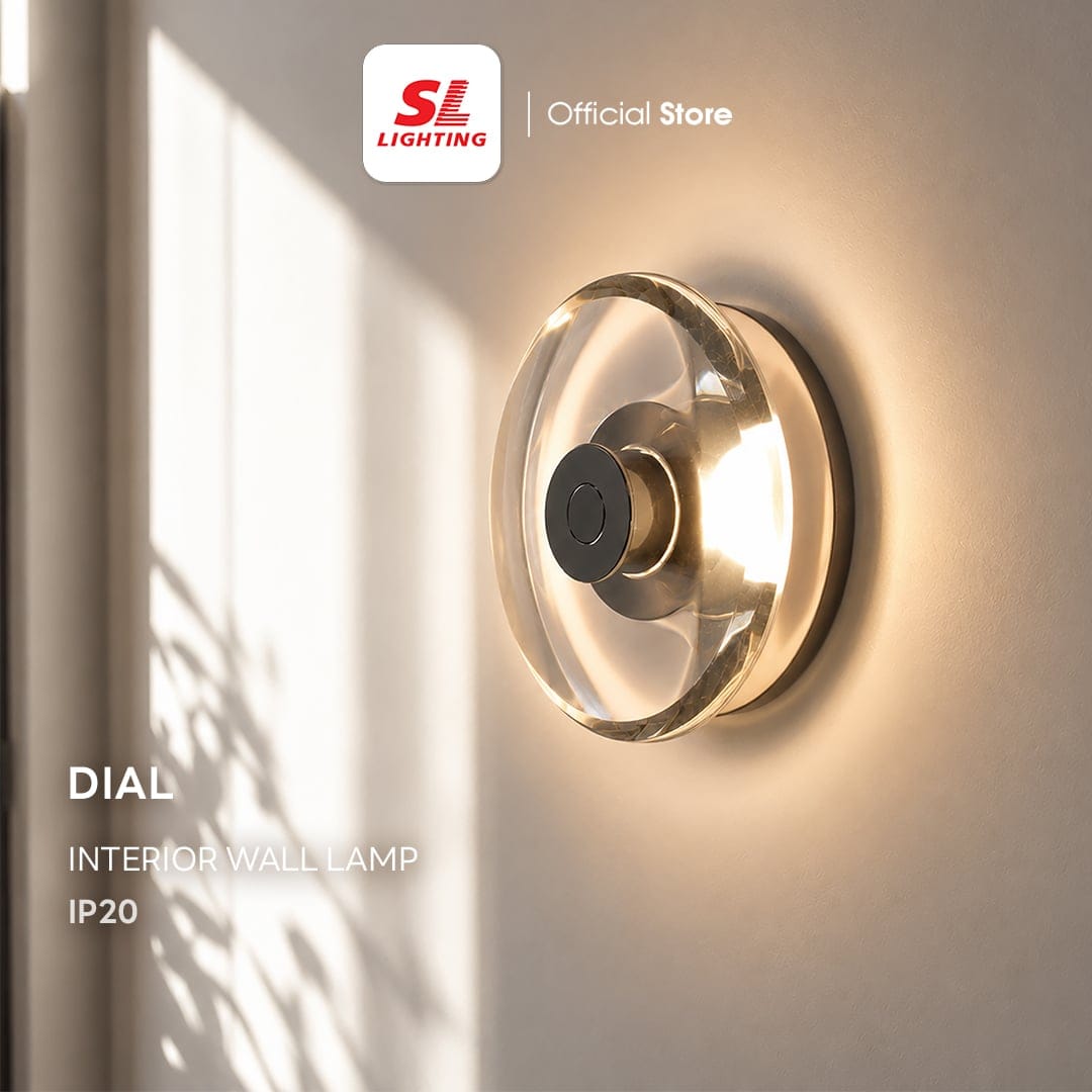 โคมไฟติดผนัง LED SL LIGHTING DIAL 8 วัตต์ WARM WHITE สีทอง