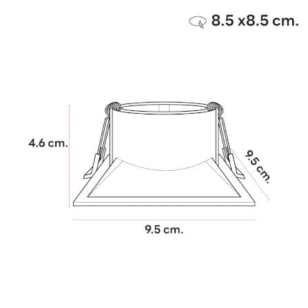 ดาวน์ไลท์ SL LIGHTING 572 ทรงสี่เหลี่ยม สีขาว_1