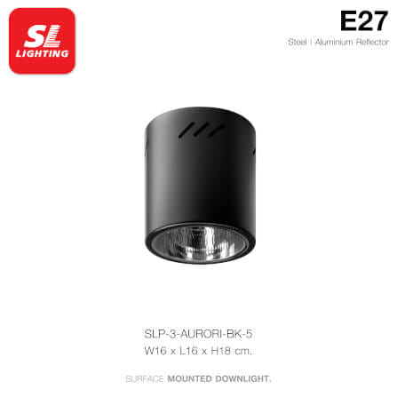 ดาวน์ไลท์ SL LIGHTING AURORI กลม 5 นิ้ว E27 สีดำ_1