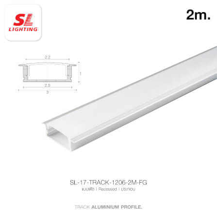 รางไฟเส้นอะลูมิเนียม SL LIGHTING 1206 2 เมตร สีเทา (แบบฝัง)_1