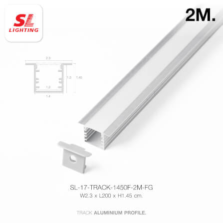 รางไฟเส้นอะลูมิเนียม SL LIGHTING 1450F 2 เมตร สีเทา (แบบฝัง)_2