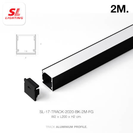 รางไฟเส้นอะลูมิเนียม SL LIGHTING 2020 2 เมตร สีดำ (แบบติดลอย)_2