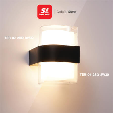 ไฟผนังภายนอก LED SL LIGHTING TER-04-2SQ 8 วัตต์ WARM WHITE สีดำ_2