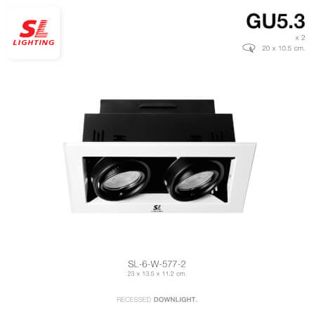ดาวน์ไลท์ SL LIGHTING 577-2 ทรงสี่เหลี่ยม สีขาว_3
