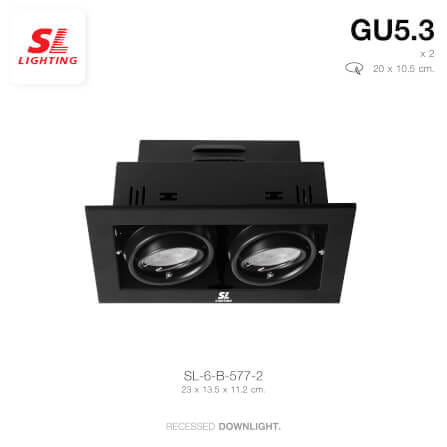 ดาวน์ไลท์ SL LIGHTING 577-2 ทรงสี่เหลี่ยม สีดำ_3