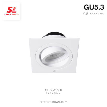 ดาวน์ไลท์ SL LIGHTING 530 ทรงสี่เหลี่ยม สีขาว_3
