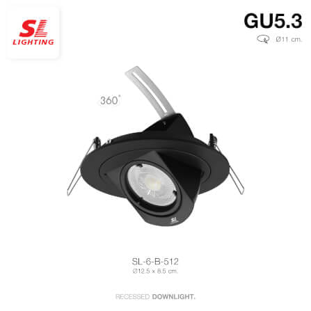 ดาวน์ไลท์ SL LIGHTING 512 ทรงกลม สีดำ_3