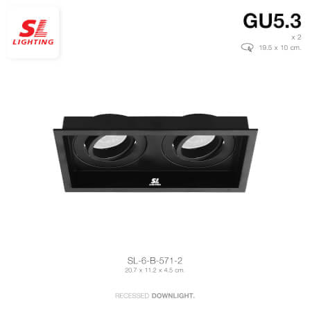 ดาวน์ไลท์ SL LIGHTING 571-2 ทรงสี่เหลี่ยม สีดำ_3