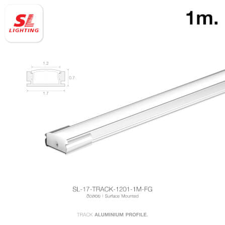 รางไฟเส้นอะลูมิเนียม SL LIGHTING 1201 1 เมตร สีเทา (แบบติดลอยบาง)_3