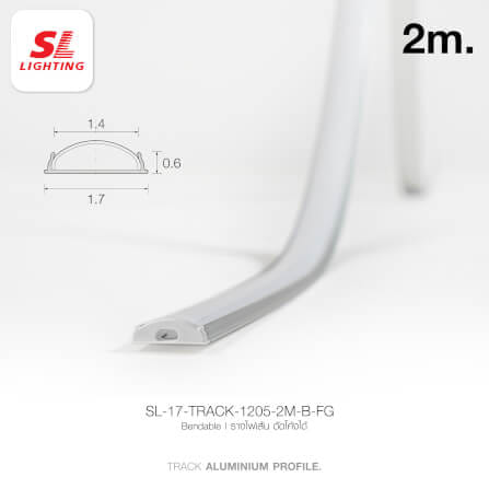 รางไฟเส้นอะลูมิเนียม SL LIGHTING 1205 2 เมตร สีเทา (แบบโค้งงอ)_3