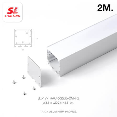รางไฟเส้นอะลูมิเนียม SL LIGHTING 3535 2 เมตร สีเทา (แบบติดลอยหนา)_3