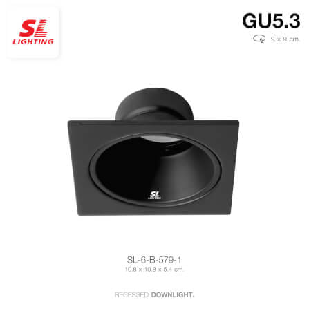 ดาวน์ไลท์ SL LIGHTING 579-1 ทรงสี่เหลี่ยม สีดำ_4