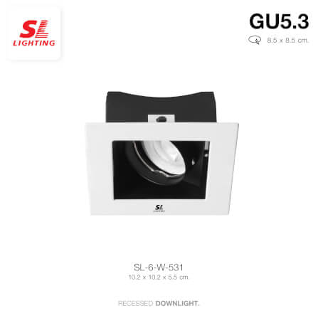 ดาวน์ไลท์ SL LIGHTING 531 ทรงสี่เหลี่ยม สีขาว_4