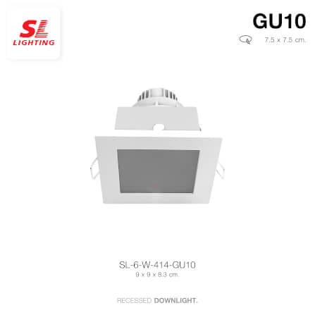 ดาวน์ไลท์ SL LIGHTING 414 ทรงสี่เหลี่ยม สีขาว_4