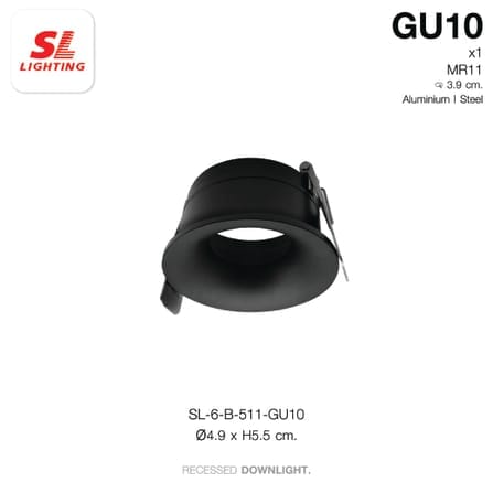 ดาวน์ไลท์ SL LIGHTING 511 MR11 GU10 ทรงกลม สีดำ_5