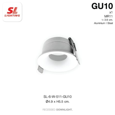 ดาวน์ไลท์ SL LIGHTING 511 MR11 GU10 ทรงกลม สีขาว_5