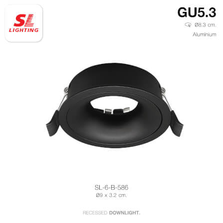 ดาวน์ไลท์ SL LIGHTING 586 ทรงกลม สีดำ_6