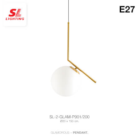ไฟช่อ สไตล์ GLAMOROUS SL LIGHTING รุ่น GLAM-P901/200 E27 สีขาว/ทอง 1 หัว_4