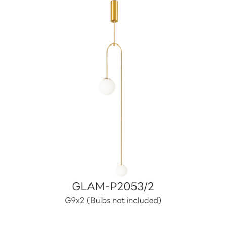 ไฟช่อ สไตล์ GLAMOROUS SL LIGHTING รุ่น GLAM-P2053/2 G9 สีขาว/ทอง 2 หัว_5