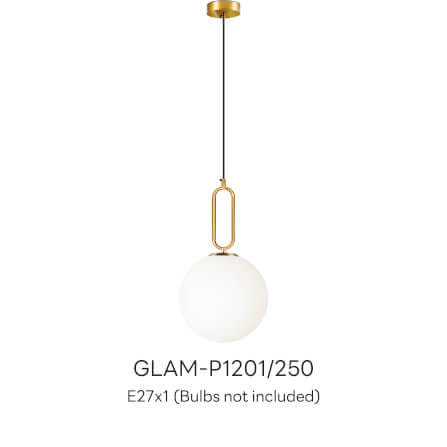 ไฟช่อ สไตล์ GLAMOROUS SL LIGHTING รุ่น GLAM-P1201/250 E27 สีขาว/ทอง 1 หัว_3