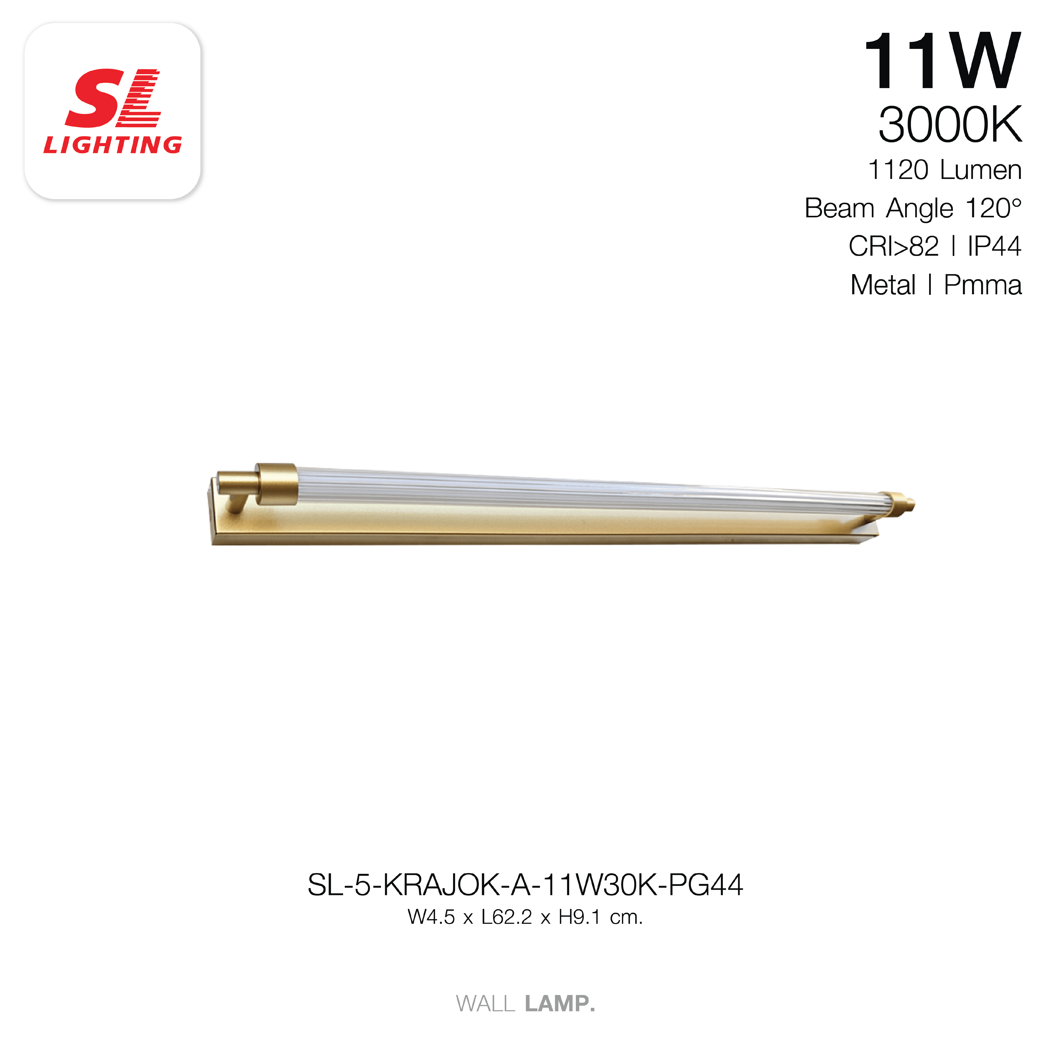 ไฟกิ่งภายใน LED SL LIGHTING KRAJOK-A 11 วัตต์ WARM WHITE สีทอง_5