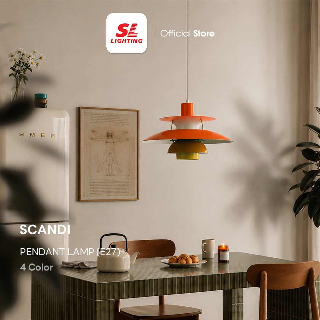 ไฟห้อย ดีไซน์สแกนดิเนเวียน SL LIGHTING รุ่น SCANDI-40-E27-OR E27 สีส้ม_5