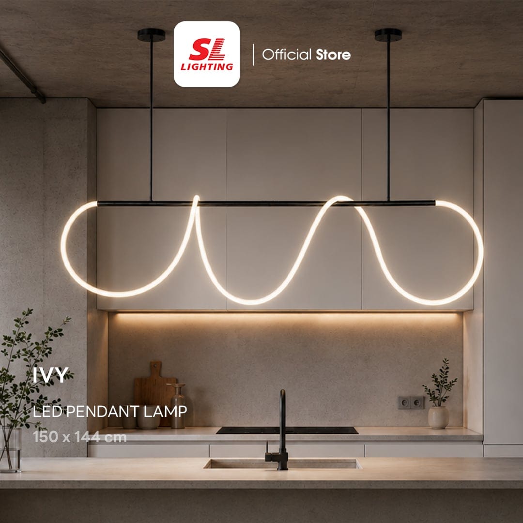 ไฟห้อยเดี่ยว LED SL LIGHTING รุ่น IVY 35 วัตต์ WARM WHITE สีดำ_7