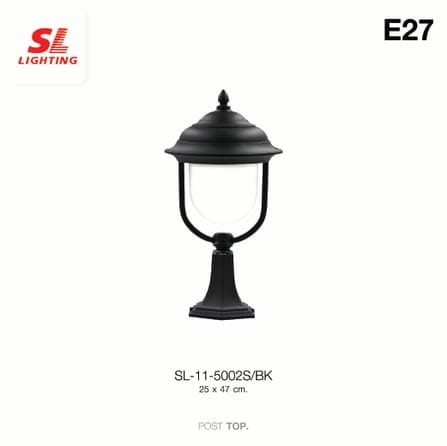 ไฟหัวเสา SL LIGHTING 5002S E27 สีดำ_1