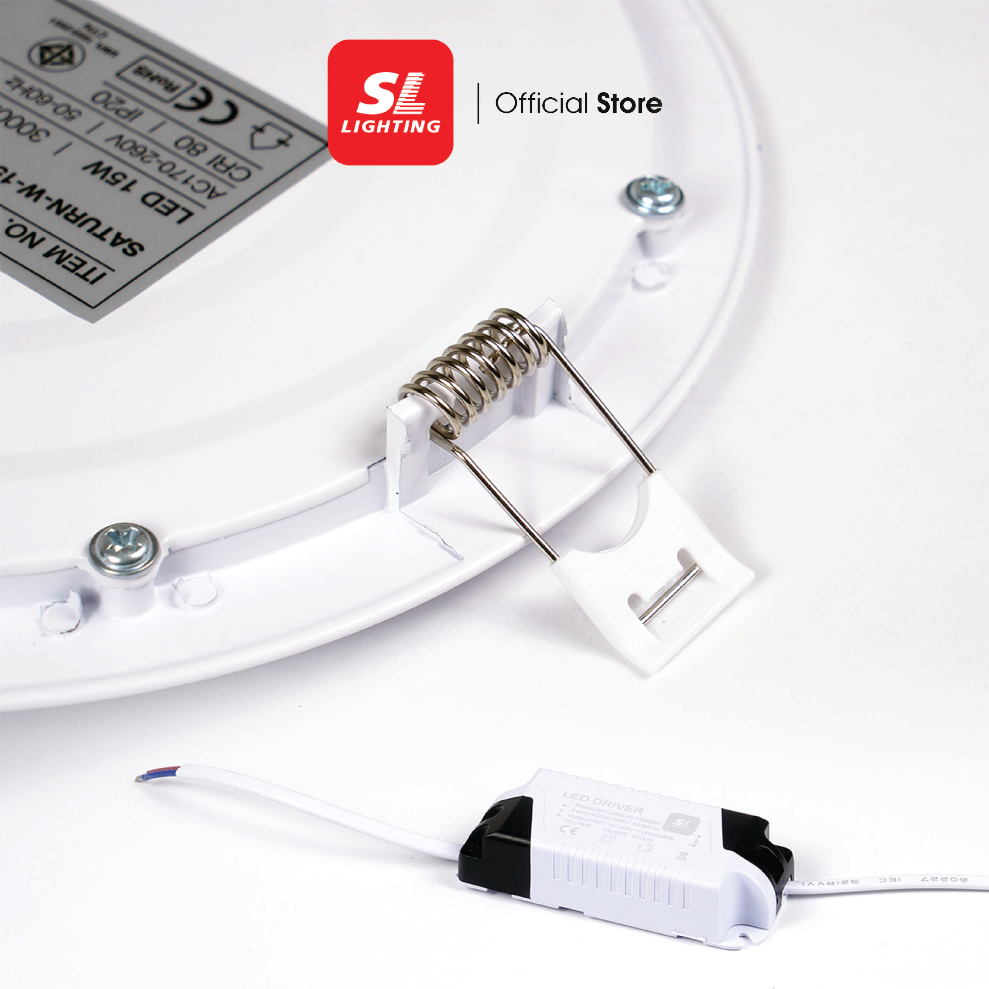 ดาวน์ไลท์ LED SL LIGHTING SATURN กลม 9 วัตต์ PURE WHITE สีขาว_1