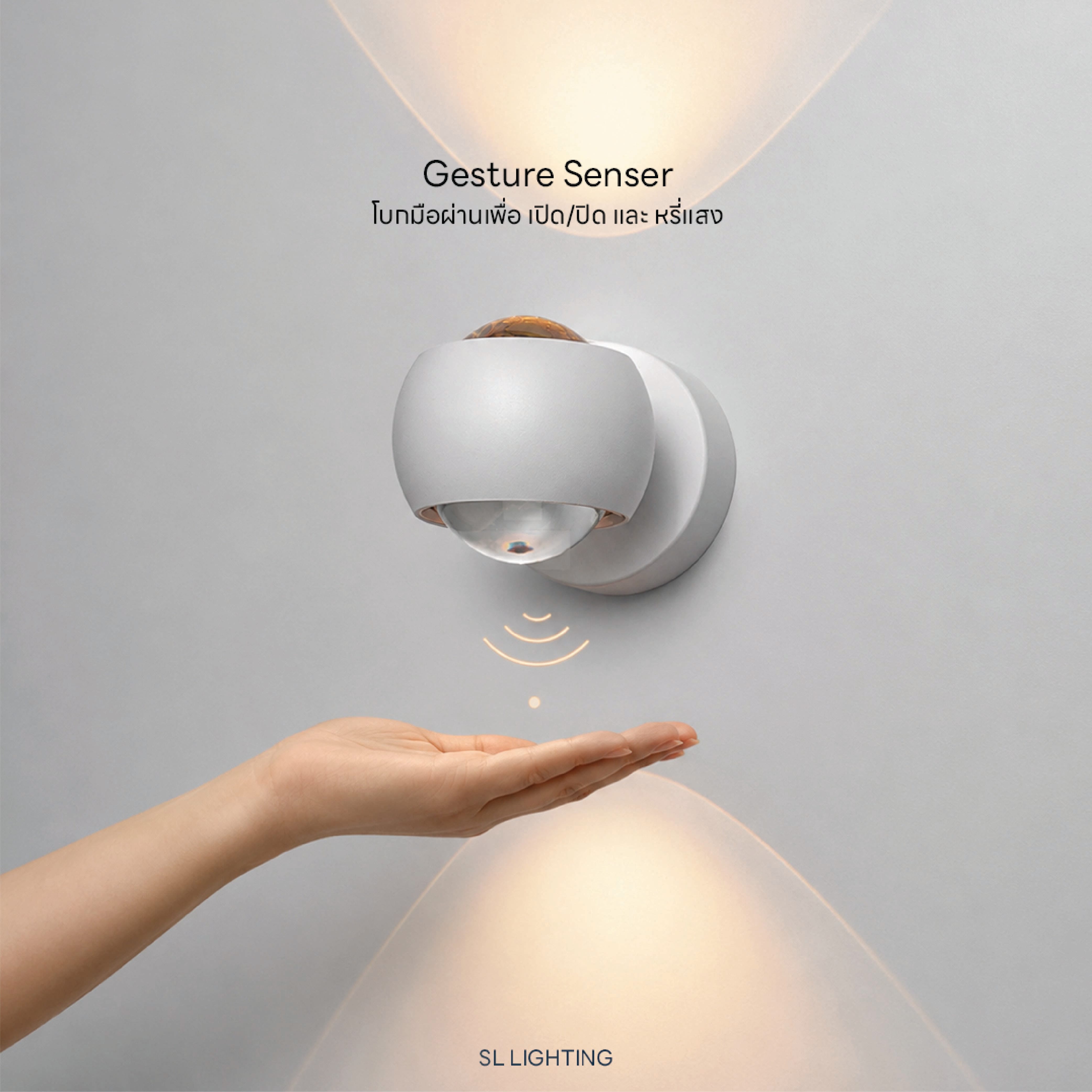 โคมไฟติดผนัง LED SL LIGHTING BOLA 6 วัตต์ WARM WHITE สีดำ_1