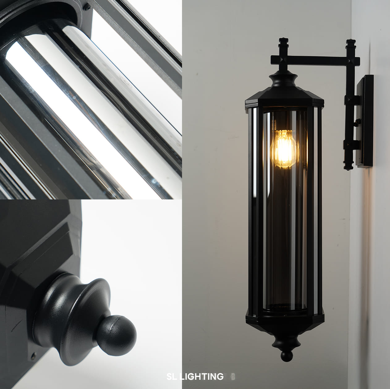 ไฟผนังภายนอก SL LIGHTING 5044W E27 สีดำ ใหญ่_3