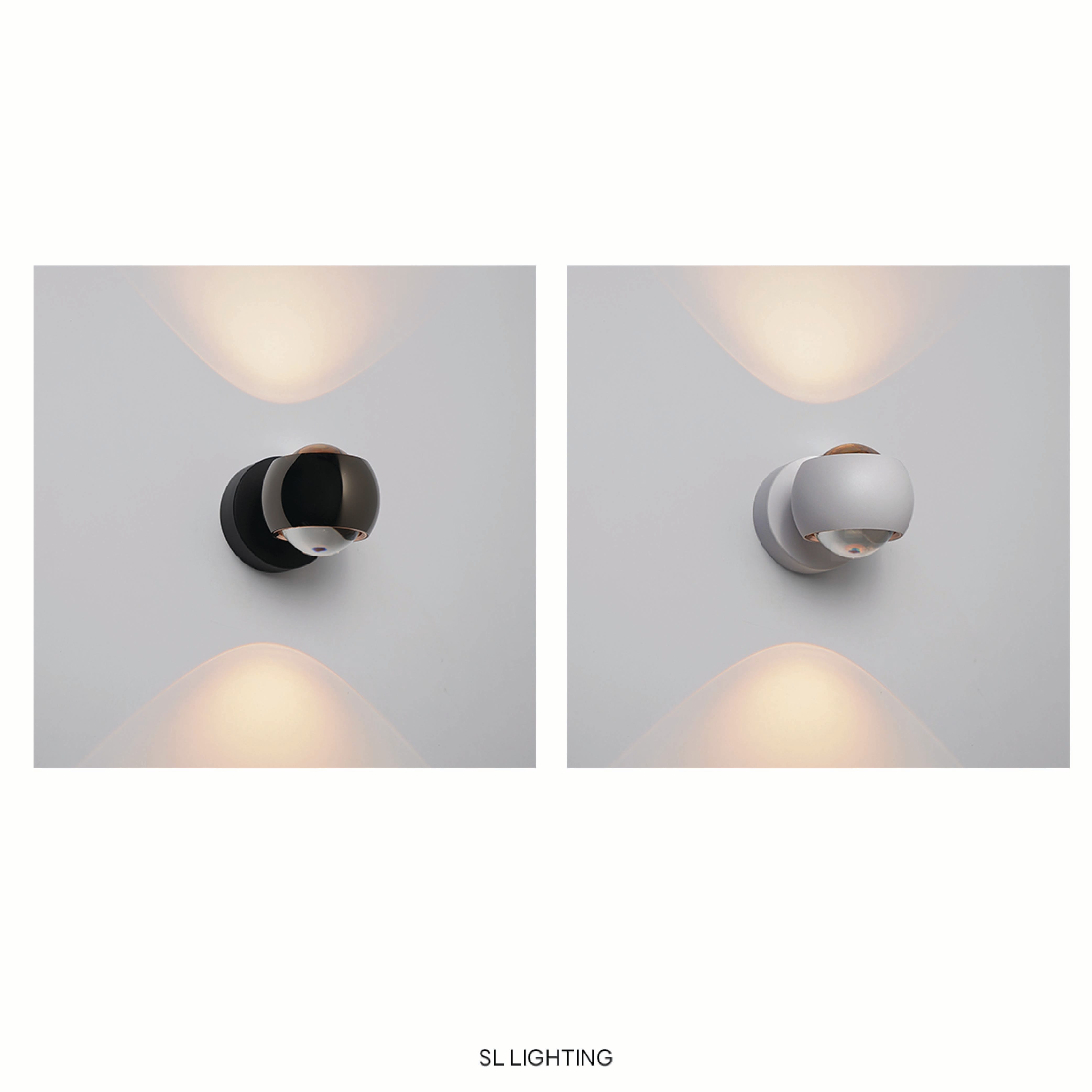 โคมไฟติดผนัง LED SL LIGHTING BOLA 6 วัตต์ WARM WHITE สีดำ_4