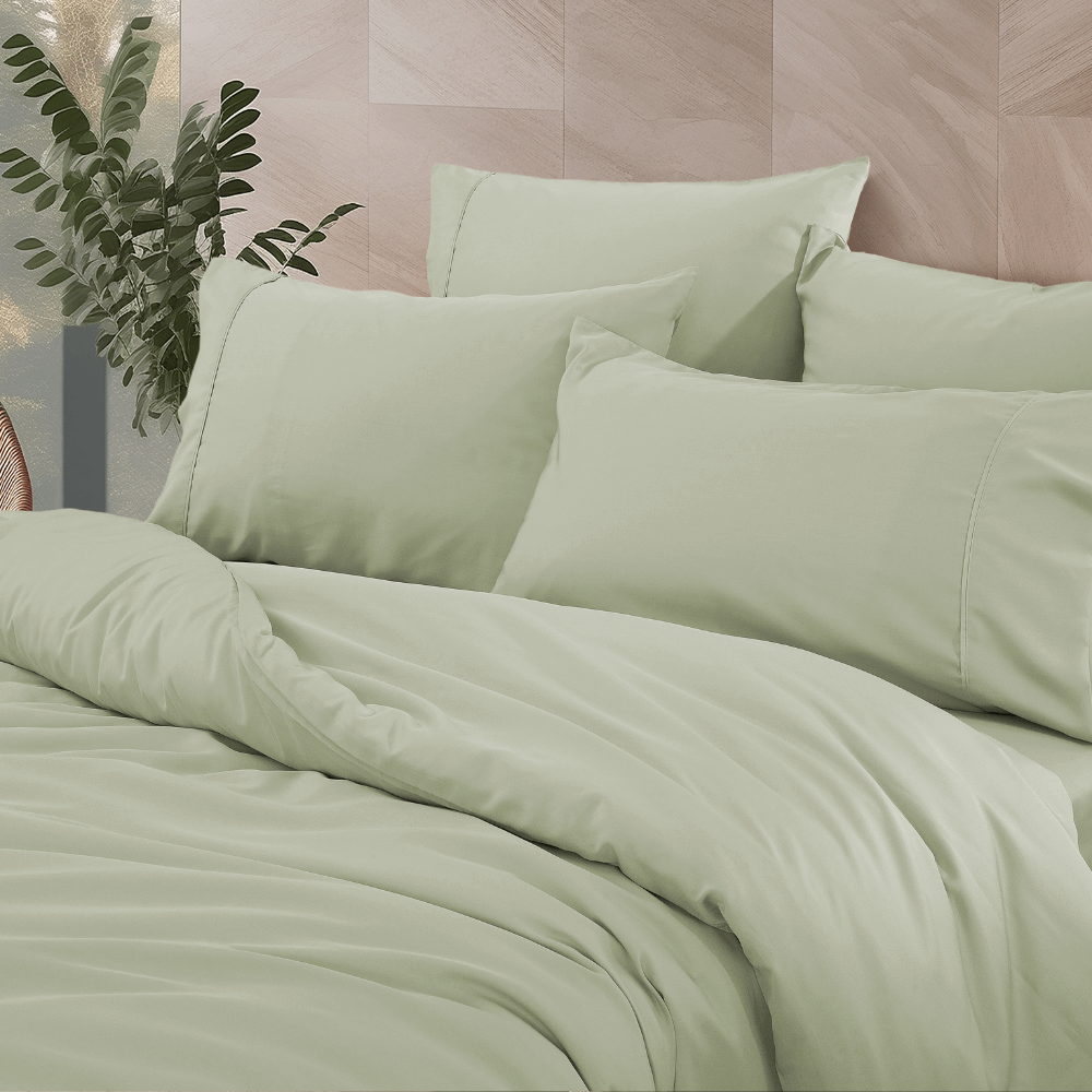 ชุดผ้าปูที่นอน 6 ฟุต 5 ชิ้น AKEMI รุ่น COLOUR RADIANT 9557108579262 สี WILLOW GREEN (ไม่รวมผ้านวม)