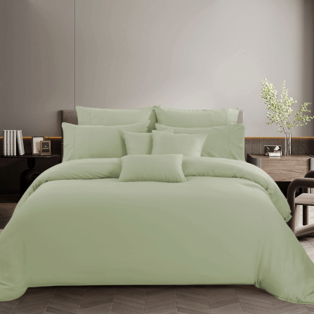 ชุดผ้าปูที่นอน 6 ฟุต 5 ชิ้น AKEMI รุ่น COLOUR RADIANT 9557108579262 สี WILLOW GREEN (ไม่รวมผ้านวม)_1